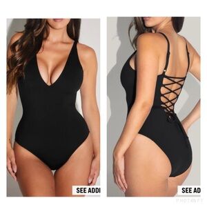 Elegant Black One-Piece Swimsuit